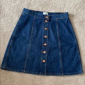 J. Crew Button Front Jean Skirt